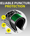 Cross-section of Fat Tire Liners 2 Pack TPU Tube Protection with lightweight, durable, wear-resistant features highlighted.