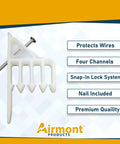 Airmont White Cable Stackers 50 Pack Multiple Cable Separator Wire Organizer holds 4 cables each with snap-in lock system.