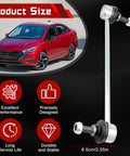 Two Pack Front Stabilizer Sway Bar Links Compatible With Versa 2007 2019 shown with car and product specs