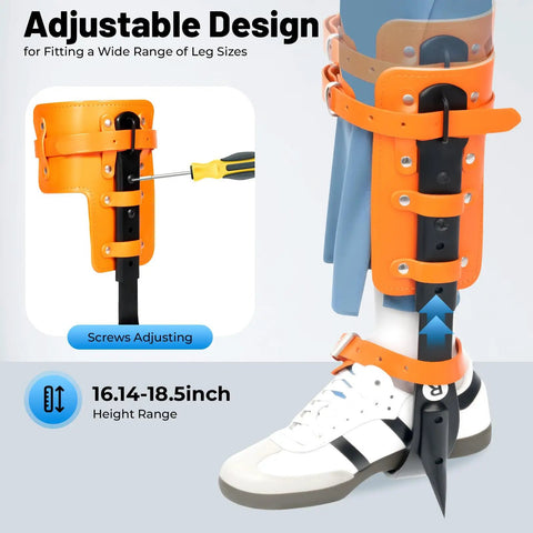 Tree Climbing Spikes With Adjustable Steel Climber Gaffs And Multi Functional Belt For Outdoor Tree Work Jungle Survival Fruit Picking Rugged Heavy Duty Gear For Tough Jobs showing adjustable design features.