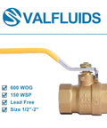 Full Port Forged Lead Free Brass Ball Valve With Female Thread NPT Connector 1/2 Inch Two Piece Body