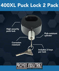 Puck Lock Set 2-Pack With Hidden Shackle For Trailer Security, Keyed Alike, 6061 Aluminum, Bolt Cutter Resistant