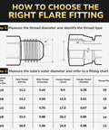 Three Eighths Inch Male Flare To Three Eighths Inch NPT Male Brass Tube Fitting Half Union Coupling Flared Connector For Propane Gas Fuel Refrigeration Durable Brass Pipe Connector 2 Pack sizing chart for 3/8 flare fittings