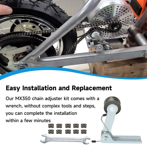 Beefed Up Chain Tensioner Adjuster Replacement For Razor MX350 MX400 SX350 ZR350 Dirt Rocket Bikes with wrench and master links