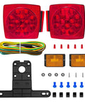 LED Trailer Light Kit 12V Submersible Tail Marker Lights With Wiring Harness For Boat Car Truck RV Utility Snowmobile