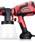 Powerful HVLP Paint Sprayer With 750W Motor And 4 Nozzles, 1000ml Cup For Home And Outdoor Projects in bright red