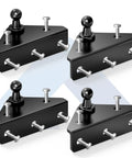 10mm Ball Stud Mounting Bracket 4 Pack for RV Door Lifts and Gas Struts Universal 10mm Ball Head Mounts Black L Brackets
