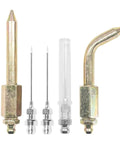 Grease Gun Needle Tips 5 Piece Set With Straight And Bent Nozzles And Three Needle Tips With Protective Caps For Ball Joints Bushings Bearings Garage Ready Lubrication Fitting Tool Kit