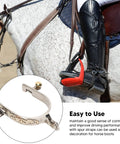 Rugged Stainless Steel Western Horse Spurs With Rotatable Gear Carved Equestrian Style For Men And Women Dope Boot Spurs