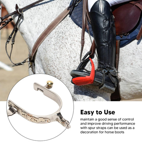 Rugged Stainless Steel Western Horse Spurs With Rotatable Gear Carved Equestrian Style For Men And Women Dope Boot Spurs