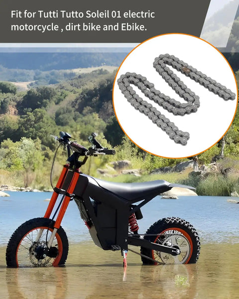 420 Drive Chain With 116 Links And Master Link For Tutti Tutto Soleil 01 Electric Motorcycle Dirt Bike And Ebike Premium High Strength Steel With Anti Rust Coating Universal 420 Chain Upgrade For Electric Rides