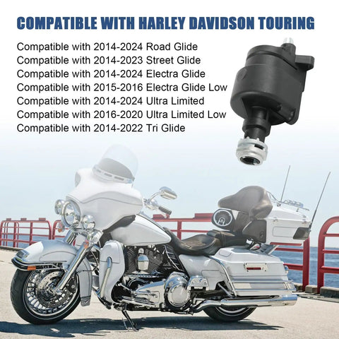 Harley Touring Ignition Switch Housing Replacement 71400012B-003 For Electra Glide Road Glide Street Glide Ultra Limited And Tri Glide 2014-2024 an aftermarket black housing
