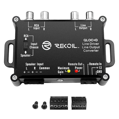 2 Channel Line Output Converter And Driver For Car Audio, 2 In 1 Line Driver With Removable Terminal Blocks, top view