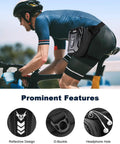 Cyclist wearing Thigh Bag for Women and Men, Expandable Leg Bag With Leg Strap, showcasing reflective design and features.