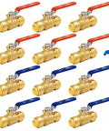 One Half Inch Push To Connect Shut Off Ball Valve Pack Of 12 No Lead Brass Fittings For PEX Copper And CPVC Water Lines