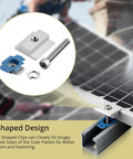 Mid Clamps For Solar Panels Unistrut 30mm 35mm Silver 20 Pack Easy Install Mounting Brackets With Nuts And Screws Durable Aluminum Frame