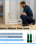 4 Pack White Reinforced Nylon Shower Door Bottom Seal Guides For Glass Sliding Doors And Enclosures with screwdriver in use