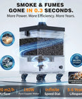 Beefed Up Solder Fume Extractor With 180W Motor And 320 m3 Per Hour Airflow showing features and efficiency