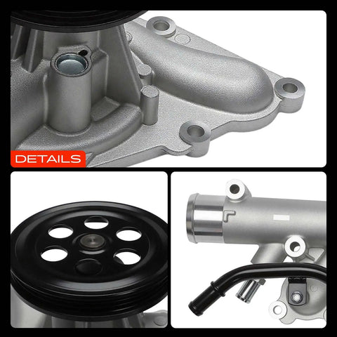 Close-up of Plug And Play Engine Water Pump with Included Gasket For Ram 1500 And Jeep Wagoneer 5.7L V8 2019 Through 2024 parts.