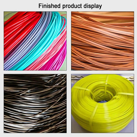 Four finished filament spools in various colors, showcasing Desktop 3D Printer Filament Extruder Converts Plastic Waste Into Reliable Filament.