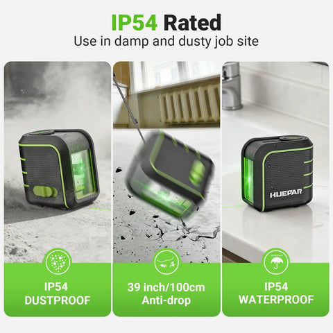 Self Leveling Laser Level Kit With 60 Inch Tripod For Precise Home Reno, Accurate To One Ninth Inch At 33 Feet, Easy Setup For Hanging Pictures, Installing Shelves, Aligning Cabinets, Tiling, Curtain Rods, And More U011G IP54 dustproof waterproof laser level