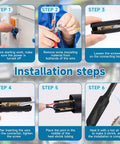 Installation steps for Wire Splice Kit For 14/3 To 8/3 Direct Burial UF Cable 600V Max with heat shrink tubes and connectors.