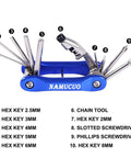 10 In 1 Bike Repair Kit With Tire Levers Glueless Patches Bone Wrench Chain Breaker And Waterproof Saddle Bag Ride Ready For Any Trail Or Roadside Fix On The Fly Compact Multi Tool with hex keys and screwdrivers