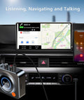 Wireless Bluetooth Receiver For Your Home Stereo And Speakers, NFC Quick Pair, 3.5mm Aux And RCA, TF Card Slot, Low Latency Audio Adapter displayed in a car interior.