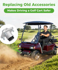 Durable Front Wheel Hub Assembly Pair For Club Car Ds And Precedent 2003 Up Golf Cart shown with a golf cart on a course.