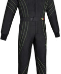 Go Kart Racing One Piece Cordura Suit For Adults Black XXL With Two Layer Comfort Inside Mesh Liner Velcro Collar Elastic Cuffs Fully Floating Shoulder Gusset Durable Karting Gear For Serious Racers