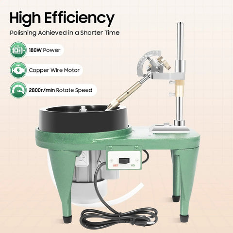 Durable 180 Watt Gem Faceting Machine And Jade Polisher Spins At 2800 Rpm for tough rock polishing and drilling.