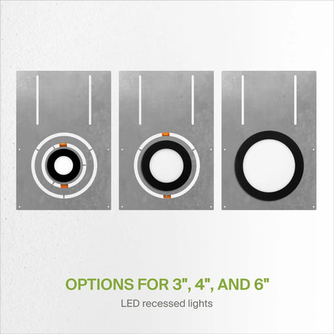 24 Pack 18 Inch New Construction Mounting Plate with round holes for 3 4 6 inch LED recessed lights, galvanized steel rough in plate