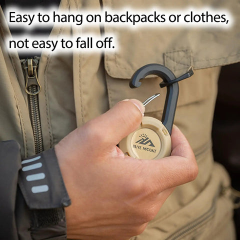 Person attaching Beefy Heavy Duty Retractable Keychain With Multitool Carabiner Badge Holder to jacket.