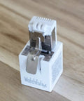 Direct In Line RJ45 Ethernet Surge Protector Pack Of 10 For 100/1000 Mbps Networks, shown on wooden surface, IEC compliant