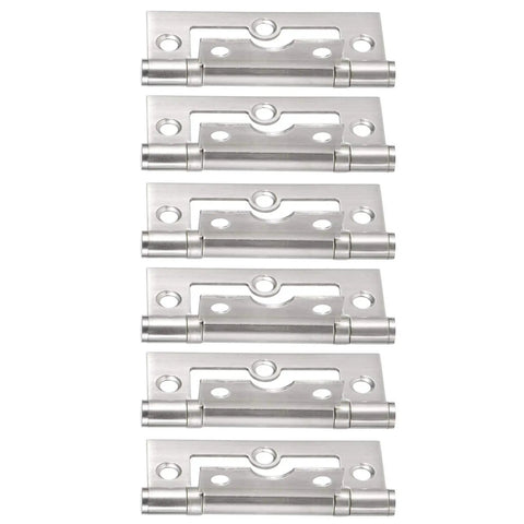 Stainless Steel Door Hinge Set Six Pcs Flat Open 360 Degree Pivot With Silent Rotation For Doors Windows Cabinets Furniture Hardware Fittings 8x3.3cm Home Repair