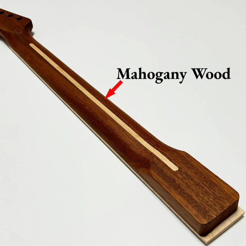Electric Guitar Neck Replacement for Tele Style Dope Upgrade 25.5 Inch Scale Mahogany Wood Modern C Shape 9.5 Inch Radius Maple Fingerboard 22 Frets Medium Jumbo Frets TL Style Parts, mahogany neck