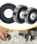 Built Tough Front Load Washer Bearing And Tub Seal Repair Kit Compatible With Lg And Kenmore showing two bearings and a rubber seal.