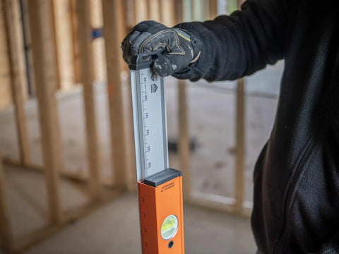 Hefty 48 To 80 Inch Telescoping Box Beam Level With Lock Tight Extension And Legit Precision Edges Making Heavy Duty Carpenter Gear That Is Badass Tough For Nuts Accuracy On Any Active Job Site