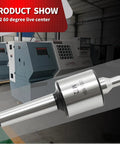 MT2 60 Degree Live Center With 0.0002 Inch Runout, 18mm Shank, Suitable For High Speed CNC Lathe; shown in a factory setting.