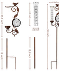 Components of 32-Inch Garden Rain Gauge With Thermometer And Metal Bird Statue showing glass tube and metal parts for assembly.