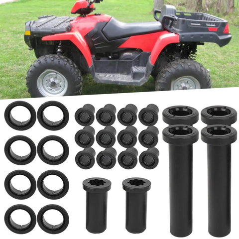 Rear Suspension Bushings Kit For Polaris Sportsman 500 HO 4X4 2003 To 2005 Replacement MG1282101AZ High Quality ABS Wear Resistant Bolt In Improves Ride Handling OEM Style Control Arm Bushings For ATV Quad black ABS bushings and sleeves