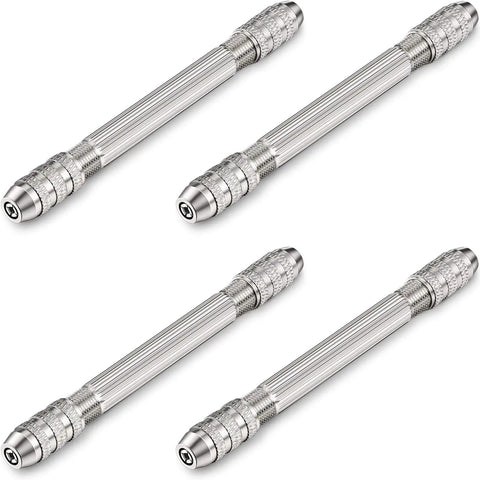 4 Piece Double Ended Pin Vise Set For DIY Jewelry Making, Small Hand Drill Pin Vise With Copper Collets, Wire Twisting Tools