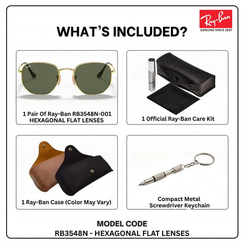 RB3548N Square Round Dope Non-Polarized Sunglasses with G-15 Green Lens, care kit, case, and screwdriver keychain included