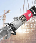 Portable Electric Rebar Bender For Steel Bars Up To 22Mm Heavy Duty Hydraulic Bending Machine with copper motor and grip in construction site.