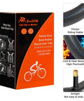 Heavy Duty 20X3 Fat Bike Inner Tubes Premium Grade Butyl Rubber Schrader Valve Compatible With 20X3.0-3.5 Fat Tires BMX City Mountain Electric Bikes 2 Pack in packaging with detailed features