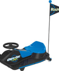 Crazy Cart Shift Electric Go Kart For Kids Ages 6 And Up 12V Drifting System With High And Low Speed Switch, Black and Blue