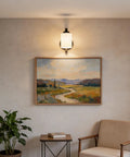 Top Tier Modern Farmhouse Wall Sconces With Solid Matte Black Frame And Soft Diffused Glass Shade Hardwired Vanity Light Fixture above a painting.