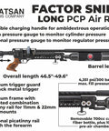 Factor Sniper Long 30 Caliber PCP Side Lever Air Rifle Bundle With Pellets And Targets Ambidextrous Reversible Charging Handle