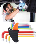 Awesome 9 Piece Colourful Hex Wrench Set With Long Arm Chrome Steel Flat Heads Plus Storage Case For All Your Biking And Home Repair Needs, used on car underside