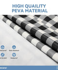 Elastic Edge Picnic Table Cover And Bench Covers Set For Outdoor Use Waterproof And Oil Resistant 96x30 Inch Table Cover And 96x12 Inch Bench Covers Black And White 3 Piece Kit For Camping Garden Patio with high quality PEVA material.